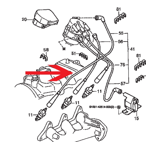 Ignition cable set for Truck